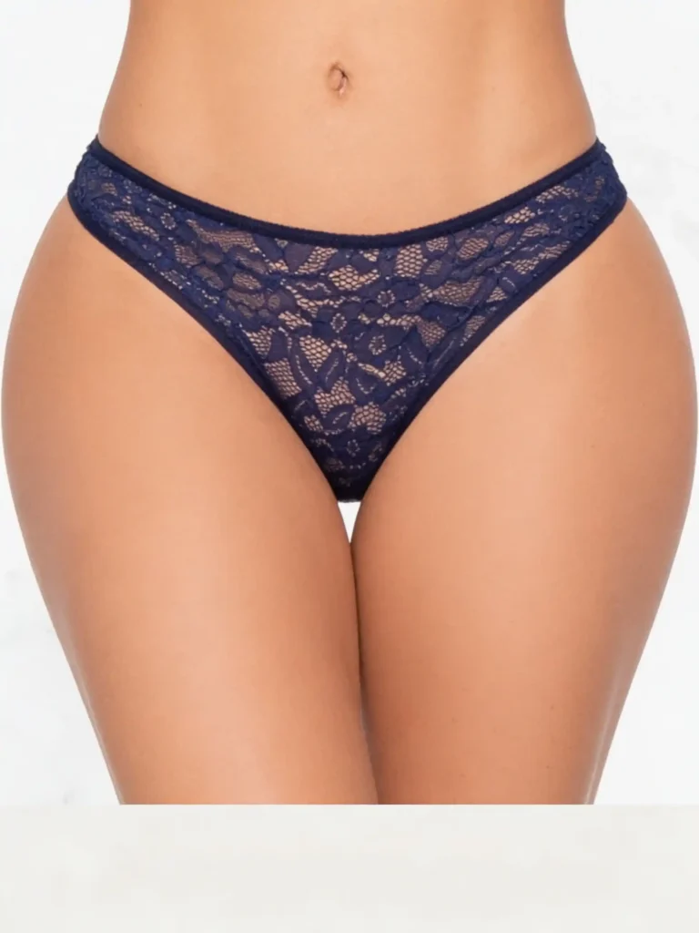Panty tipo brasilera en encaje azul