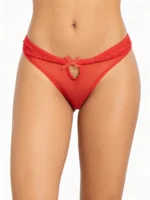 Panty tipo brasilera en encaje y tull rojo