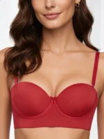 Brasier strapless espalda ancha rojo