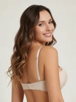 Brasier strapless con doble realce beige