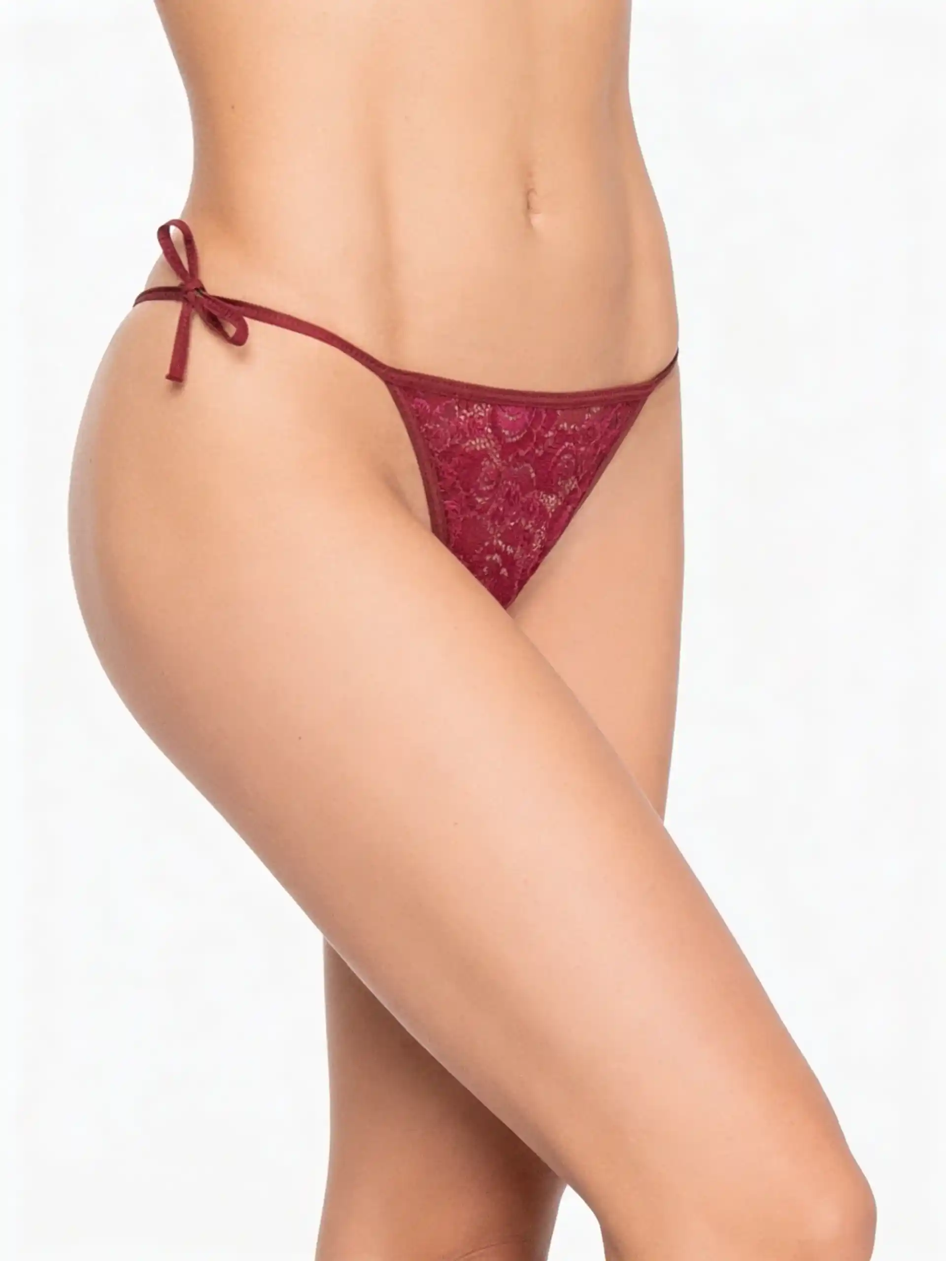 Panty tipo hilo de amarrar rojo