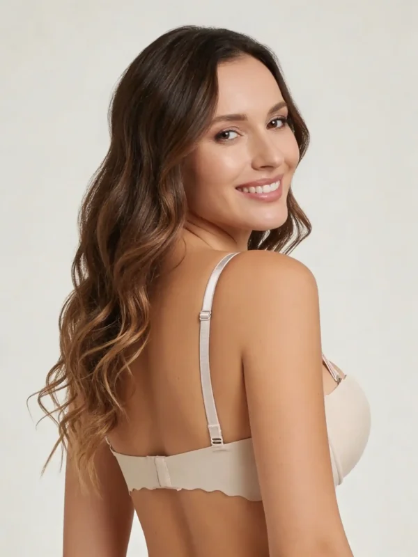Brasier strapless con doble realce beige