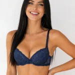 Brasier en encaje de copa completa azul