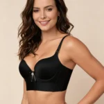Brasier largo en lycra color negro