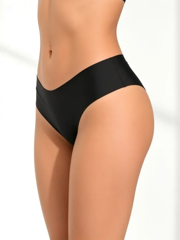 Panty tipo brasilera seamless negro de lado