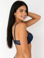 Brasier en encaje de copa completa azul