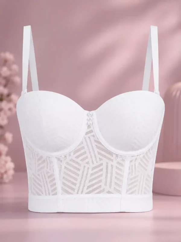 Brasier tipo bustier en blonda