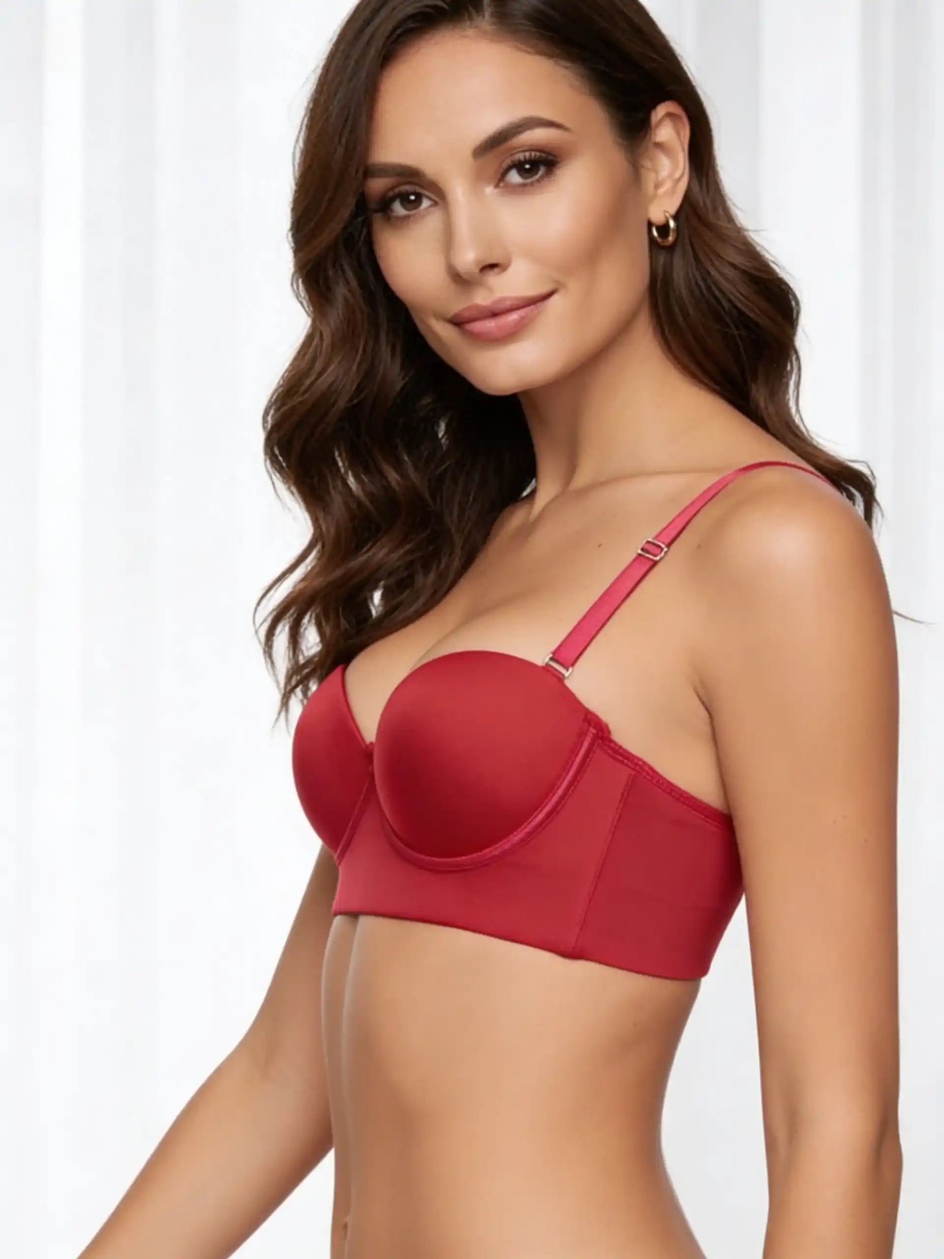 Brasier strapless espalda ancha rojo