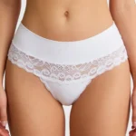 Hilo talle alto en encaje blanco