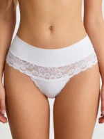 Hilo talle alto en encaje blanco